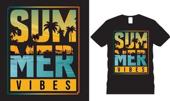 diseño de camiseta de vibraciones de verano vector