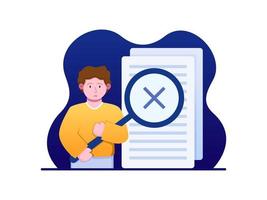 File Not Found Illustration with confused people holding big magnifier. Search no result. Data not found concept. Can be used for website, landing page, animation, etc. vector