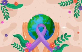 Cancer Survivor Day Festival Leaf Background vector