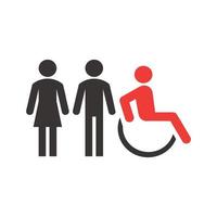 handicapped, paralyzed, wheelchair icon illustration. vector design that is suitable for websites, apps.