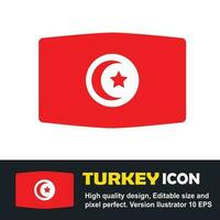 Turkish flag vector illustration.