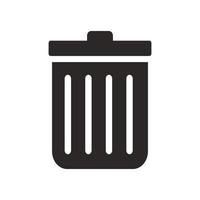 trash can icon vector logo illustration. Suitable for Web Design, Logo, Application.