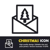 Illustration of a pine tree icon, and a merry christmas letter. vector