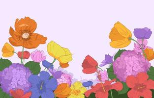 Summer Flowers in The Garden vector