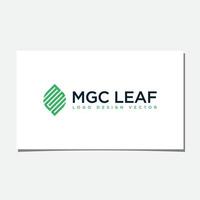 diseño de logotipo de hoja mgc o mgu vector