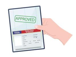 Approved Visa Type H1B temporary work for workers. vector