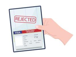 Rejected Visa Type H1B temporary work for workers. vector