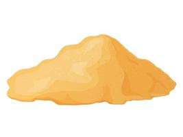 Heap of sand. Yellow sand mound. Sandy dune in desert or at beach. vector