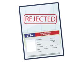 Rejected Visa Type H1B temporary work for workers. vector