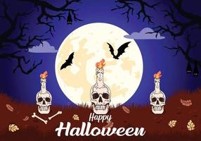 Halloween with beautiful concept design vector