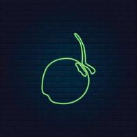 Coconut with Green Neon and Sparking Color vector