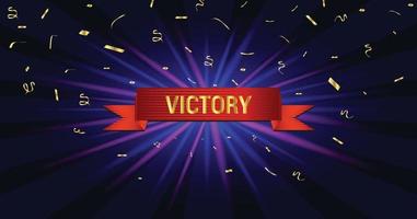 winning ribbons and writing with a glowing background vector