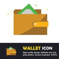 ilustración del icono de la cartera, el diseño vectorial es muy adecuado para sitios web, aplicaciones, banners. vector