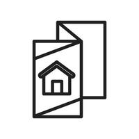 residencial, residencial, conjunto de iconos de estilo de línea de alquiler de casa. vector