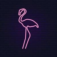 Flamingo with Pink Neon and Sparking Color vector