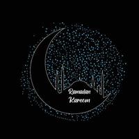 ramadan kareem con luces azules vector