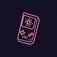 Console Game Retro with Beautiful Colorful Neon vector