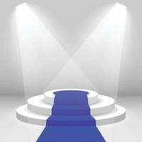 Podium stage with blue carpet vector