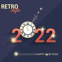 feliz año nuevo con diseño de concepto retro vector