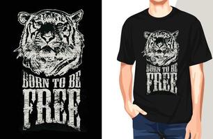 Born be free camiseta con estilo. Se puede utilizar para estampados de camisetas, estampados de tazas, almohadas, diseño de estampados de moda, ropa para niños, baby shower, saludos y postales. diseño de camiseta vector