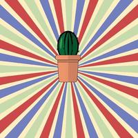 vintage cactus with beautiful design vector