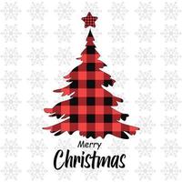 árbol de navidad decorado con tela hermosa navidad vector