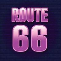 Route 66 with Pink Neon and Sparking Color vector