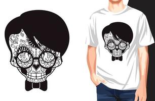 Harry Potter Sugar Skull T Shirt.Can be used for t-shirt print, mug print, pillows, fashion print design, kids wear, baby shower, greeting and postcard. t-shirt design vector