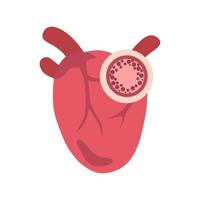 Heart with cholesterol flat illustration for health, medical, science, and education content
