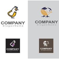 CHICK logo minimalist template monoline color line animal vector creative