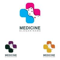 Medical logotype health care design cross illustration vector