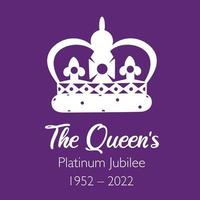 The Queen Platinum Jubilee celebration banner Queen Elizabeth crown 70 years. Ideal design for banners, flayers, social media, stickers, greeting cards. vector