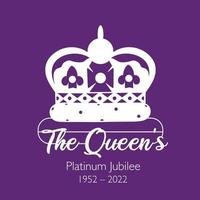 The Queen Platinum Jubilee celebration banner Queen Elizabeth crown coronation 70 years. Ideal design for banners, flayers, social media, stickers, greeting cards. vector