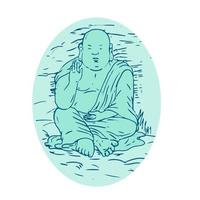 buddha in lotus pose drawing vector