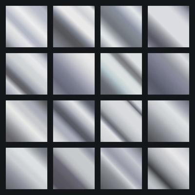 Set of 16 pcs. aluminum backgrounds texture - Vector