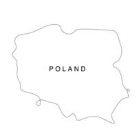 Line art Poland map. continuous line europe map. vector illustration. single outline.