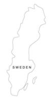 Line art Sweden map. continuous line europe map. vector illustration. single outline.