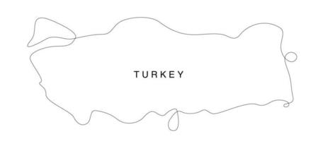 Line art Turkey map. continuous line europe map. vector illustration. single outline.