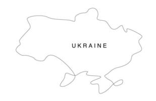 Line art Ukraine map. continuous line europe map. vector illustration. single outline.