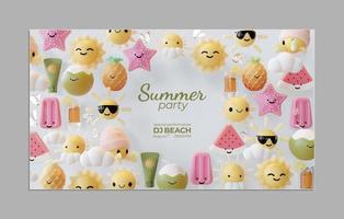 Summer Party Banner Template vector