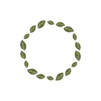 Leaf wreath circle vector