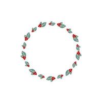 Flower and leaf wreath cercle vector