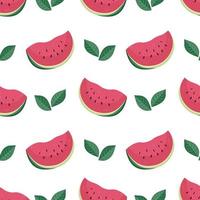 Cute seamless vector pattern with watermelon slices