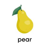 Pear icon in flat style. Isolated object. Vector illustration on white background