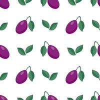 Fruit pattern consisting of beautiful seamless repeat plum. Simple colorful pattern fruit from seamless plum. vector