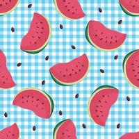 Cute seamless vector pattern with watermelon slices