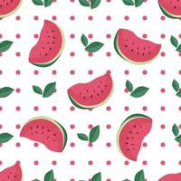 Cute seamless vector pattern with watermelon slices