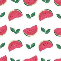 Cute seamless vector pattern with watermelon slices