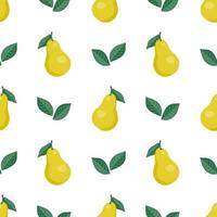 Pear seamless pattern. Fruit background. Beautiful vector print.