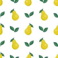 Pear seamless pattern. Fruit background. Beautiful vector print.